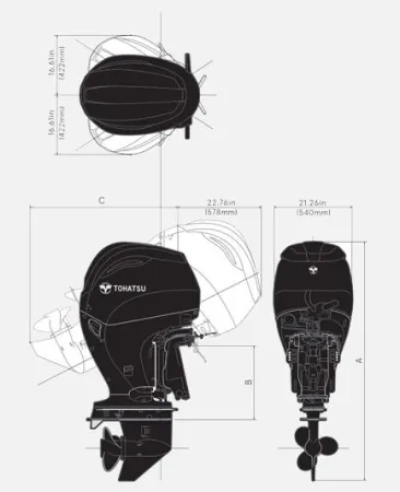 Лодочный мотор Tohatsu MFS 140 AEPTUL