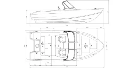 Катер Windboat-5.0 (EVO) FISH (серый)