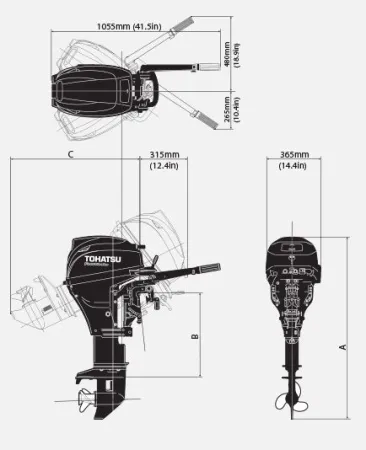 Лодочный мотор Tohatsu MFS 20 EL