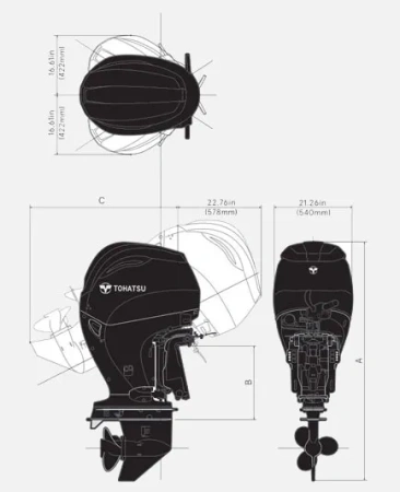 Лодочный мотор Tohatsu MFS 140 AEPTL